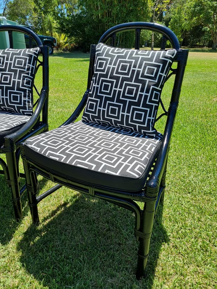 Black discount cane chairs